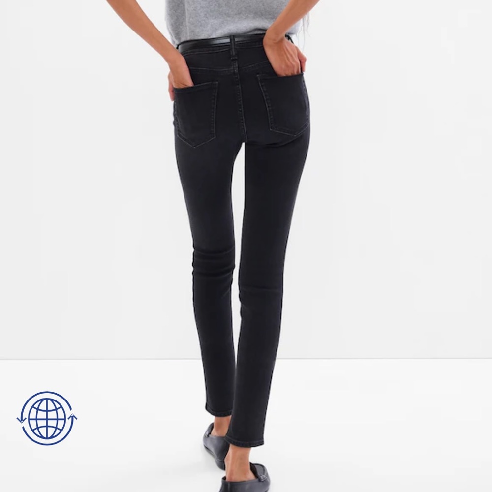 Gap 1969 true skinny mid-rise jeans black size 28 R